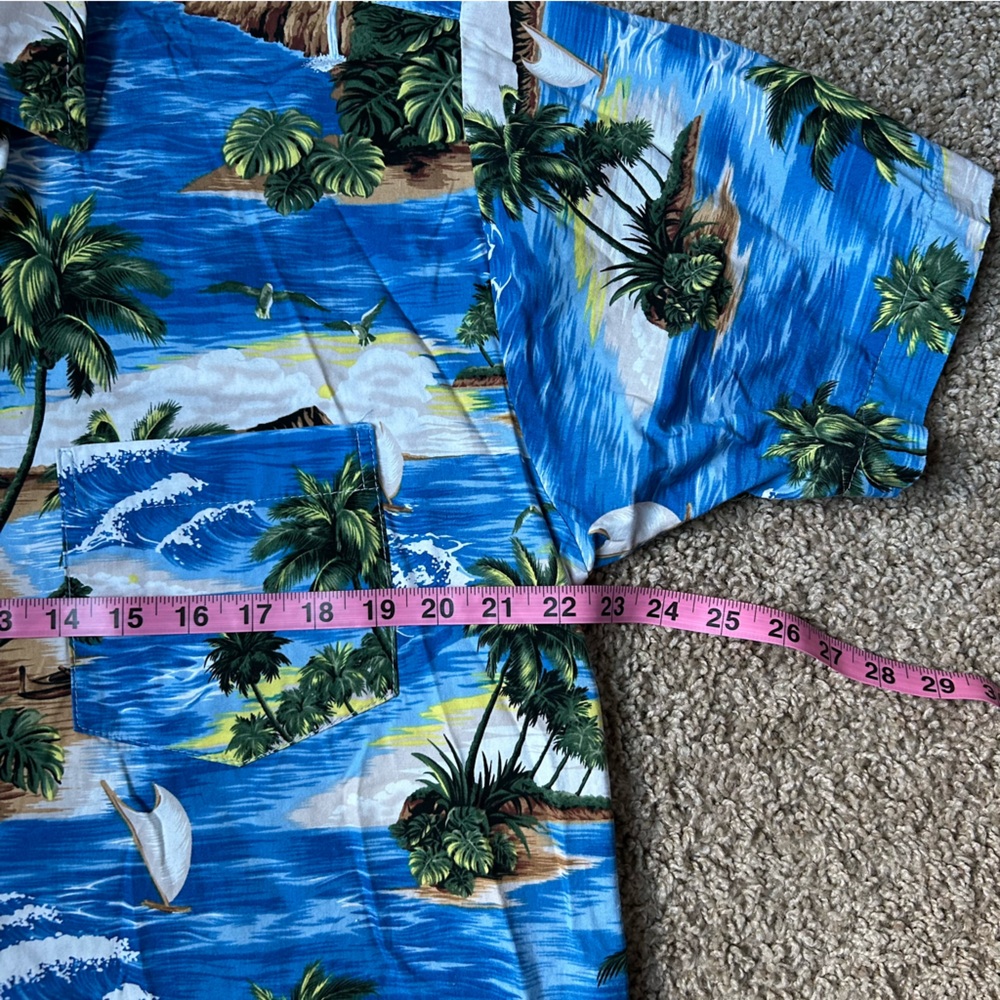 M Blue Totoka Hawaiian Button Down Shirt Size L |A90 - Picture 6 of 10